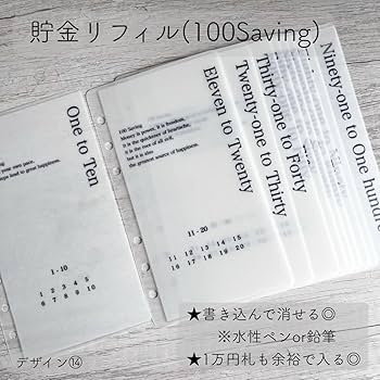 Amazon.co.jp: Savingリフィル A6 デザイン⑭ 100 Saving 貯金